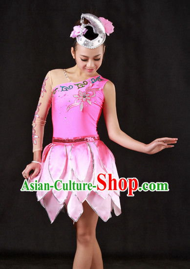 Lotus Stage Costumes and Headwear for Girls