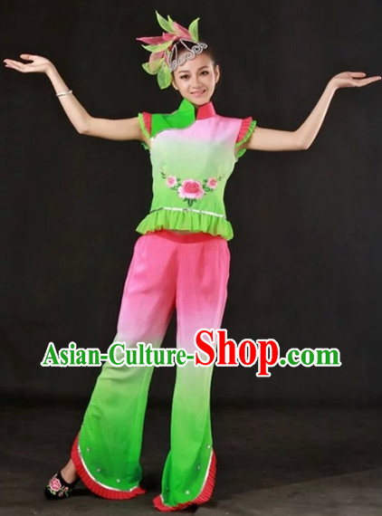 Han Ethnic Traditional Outfits and Headwear Complete Set for Girls