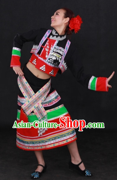 Dai Ethnic Traditional Dresses and Headwear Complete Set for Women