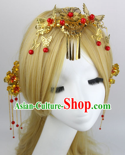 Romantic Chinese Traditional Golden Hair Jewelry