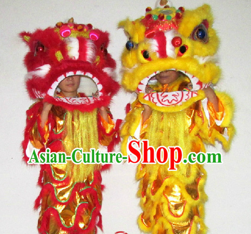 One Person Chinese Southern Lion Dancing Costumes Complete Set