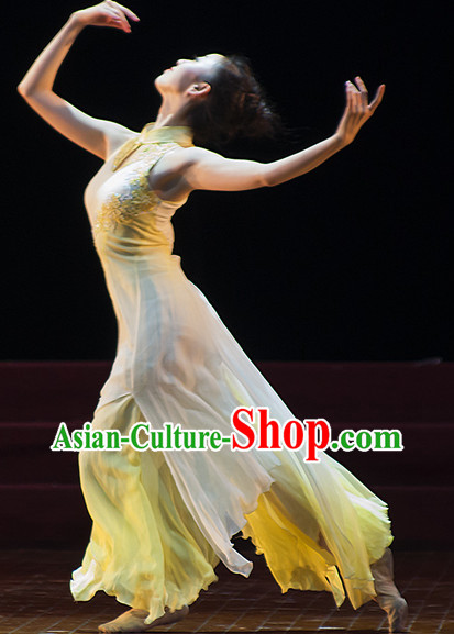 Chinese Classical Solo Dance Costumes Cheongsam for Women