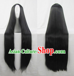 Ancient Chinese Black Long Wig