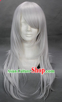 Ancient Chinese White Wig for Men