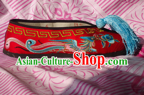 Traditional Beijing Opera Hua Dan Embroidery Phoenix Shoes