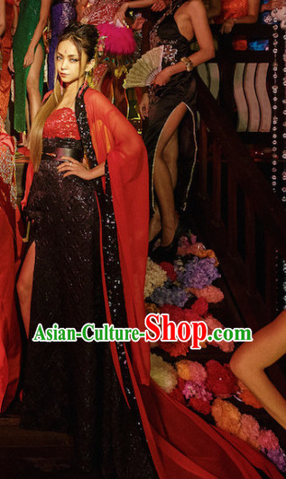 Chinese Classical Sexy Hot Costumes and Headwear Complete Set