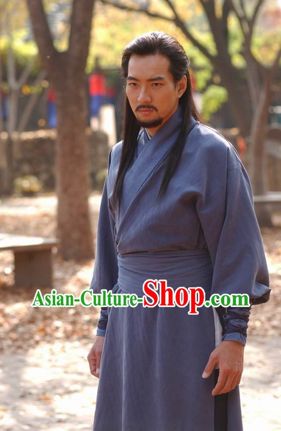 Traditional Korean Swordman Costume and Headwear Complete Set