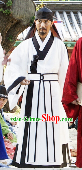 Ancient Korean Teacher Costumes and Hat Complete Set