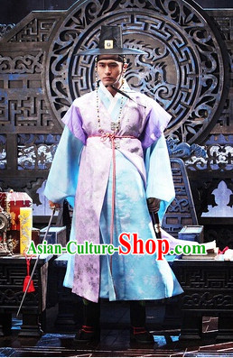 Traditional Korean Costumes and Hat Complete Set for Men