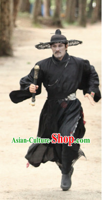 Korean Drama Black Swordman Costumes and Hat