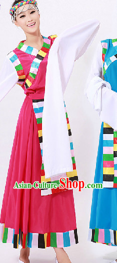 Tibetan Dance Costumes and Headwear for Girls