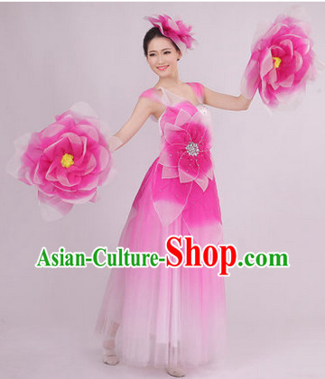 Big Festival Celebration Stage Dance Costume and Headwear for Girls