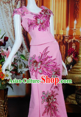 Southeast Asia Traditional Birthday Party Wear Clothes Complete Set for Women