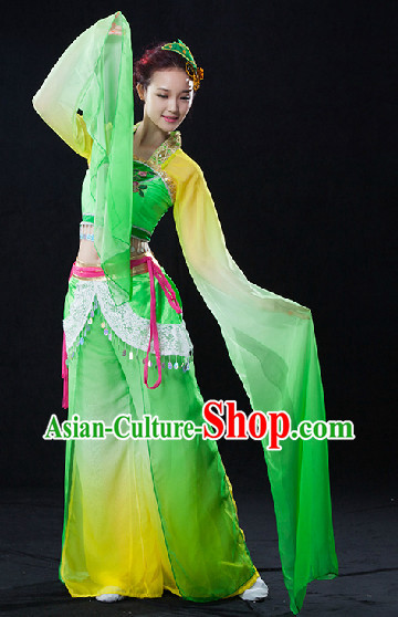 Long Water Sleeves Classical Dance Costumes Complete Set for Women