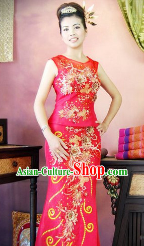 Southeast Asia Traditional Thailand Wedding Outfit for Women