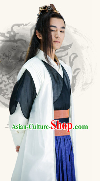 Ancient Chinese Wuxia Swordman Costumes Complete Set