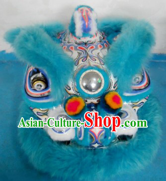 Blue Color Supreme Long Wool Hok San Lion Dance Costume Complete Set