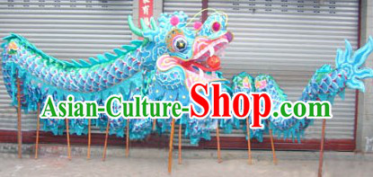Blue Color Handmade China Chongqing Dragon Dancing Costumes Complete Set