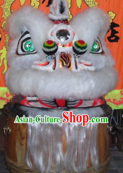 White and Black Ceremonial Hok San Lion Dance Costumes Complete Set