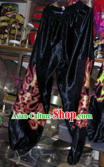 Traditional Black Chinese Dragon Dance Pants