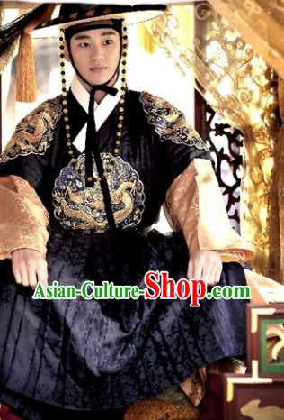 Kim Soo Hyun Ancient Korean Swordsman Official Costumes and Hat for Men