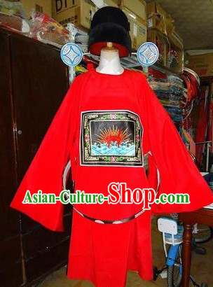 Traditional Chinese Stage Performance Opera Clown Costumes and Hat for Men