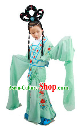 Lin Daiyu Hua Dan Chinese Dance Costumes and Wig for Children