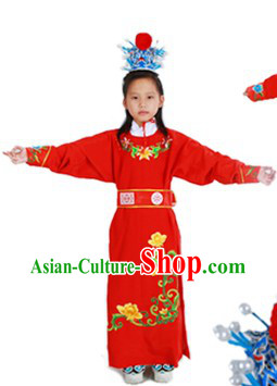 Jia Baoyu Dream of Red Chamber Costumes and Headwear for Kids