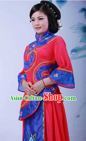 Traditional Chinese High Collar Yangge Dance Costume for Women