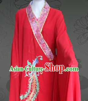 Traditional Chinese Red Wedding Phoenix Robe for Women