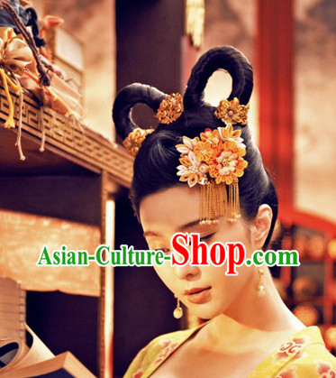 Tang Dynasty Palace Beauty Hair Accessories and Earrings