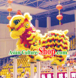 Yellow Red Classic Lion Dance Costume Complete Set