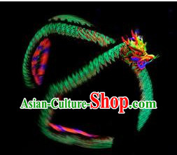 Green Luminous Dragon Dance Costumes Full Set