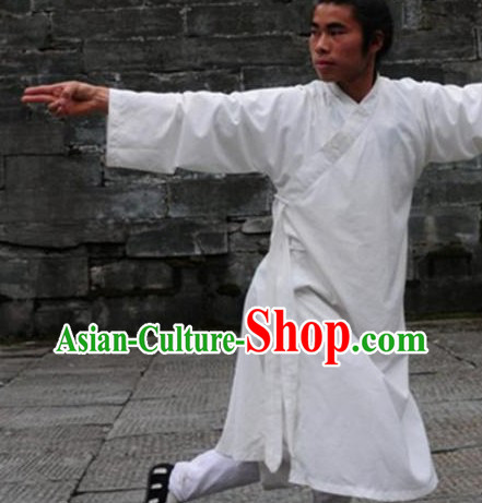 Top Quality Black Natural Flax Mandarin Chinese Martial Arts Robe and Pants