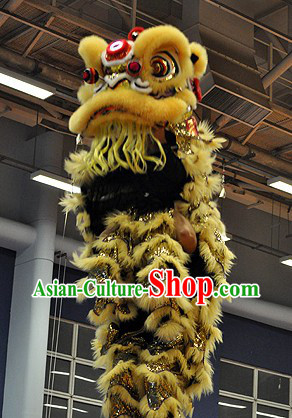 Powerful Professional Competition and Display Lion Dance Head and Costume Complete Set