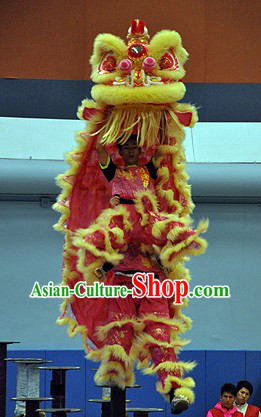Top Friendly and Powerful Hand Made and Painted Lion Dance Head and Costumes Complete Set