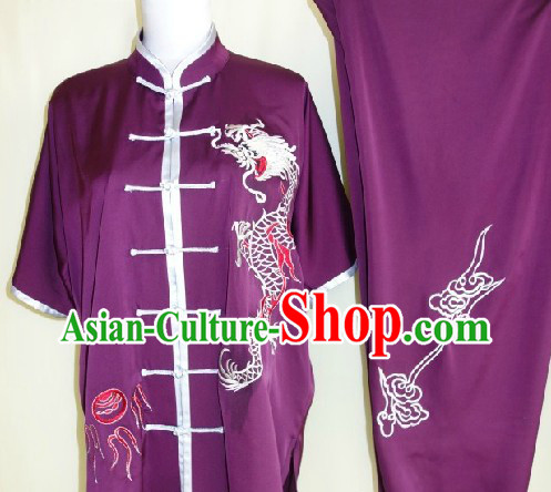 Traditional Chinese Silk Dragon Martial Arts Stage Performance Suit