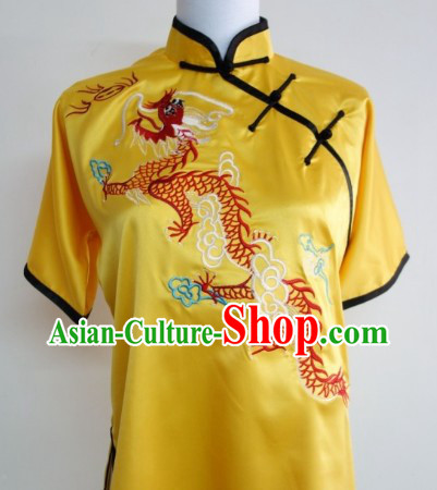 Top Chinese Traditional Dragon Silk Kung Fu Uniform Supplies for Primary Kung Fu School Students