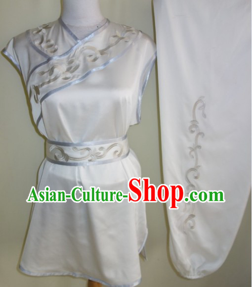 Professional Kung Fu Fist Martial Arts Practice Silk Uniform Complete Set for Women