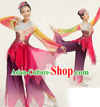 Ai Lian Shuo Lotus Legend Classical Dance Costumes and Headwear Complete Set