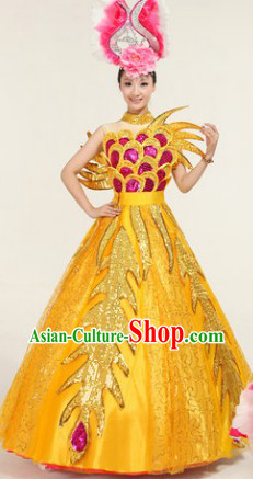 Big Events Parade Flower Dance Costumes and Headwear Complete Set for Women