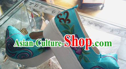 Ancient Peking Opera Embroidered Flower Shoes for Men