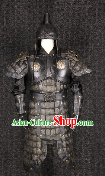 Three Kingdoms TV Drama or Film Production Zhang Fei Armor Costumes and Helmet for Men