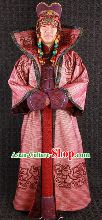 Traditional Mongolian Queen Clothes and Hat for Women