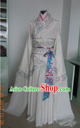Ancient Chinese White Water Sleeves Dance Costumes for Women