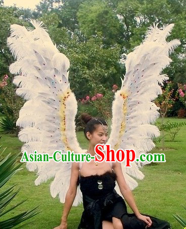 Handmade Big White Angel Wings for Stage Performance