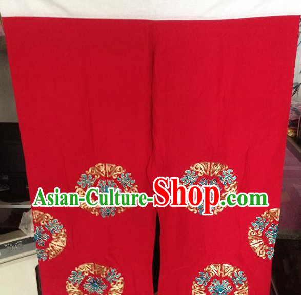 Traditional Chinese Silk Hands Embroidered Pants