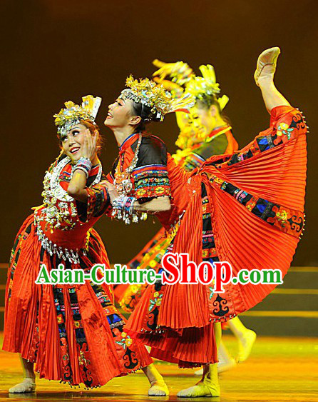 Traditional Chinese Miao Ethnic Dance Costumes for Women
