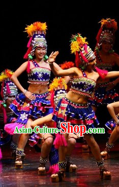 Ethnic Dance Costumes and Hat Complete Set