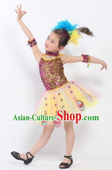 Peacock Dance Costumes Complete Set for Kids